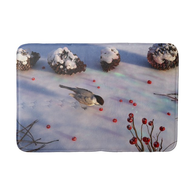 Chickadee Winter Bathmat Badrumsmatta (Framsidan)