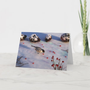 Chickadee Winter Card Kort