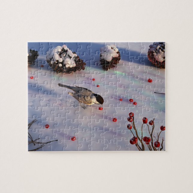 Chickadee Winter Puzzle Pussel (Horisontell)