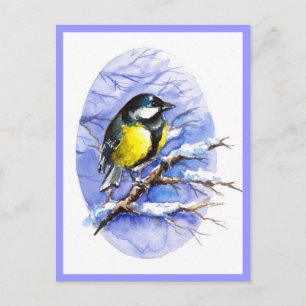 Chickadee Winter-vykort. Vykort