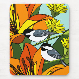 Chickadee with Blommigt Print Musmatta