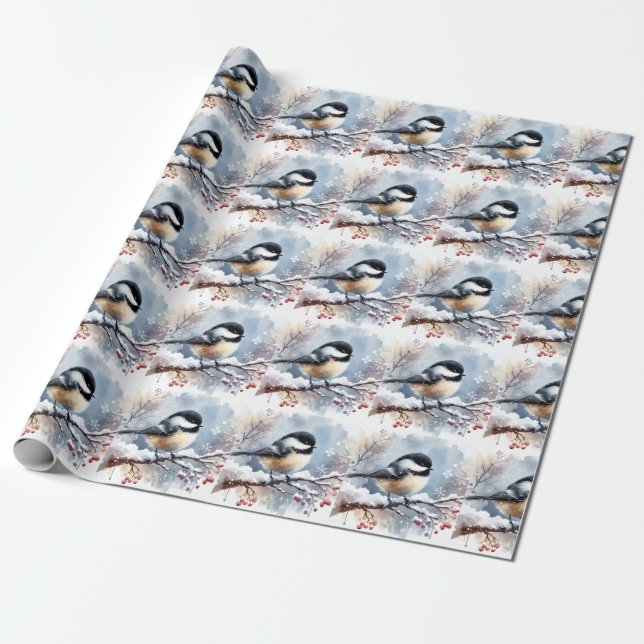 Chickadee Wrapping Papper Presentpapper (Utrullad)