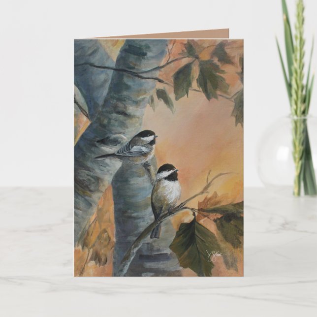Chickadees 5 x 7 tack kort (Framsida)