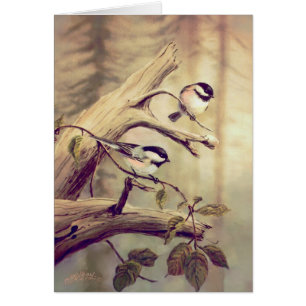 CHICKADEES av SHARON SHARPE OBS Kort