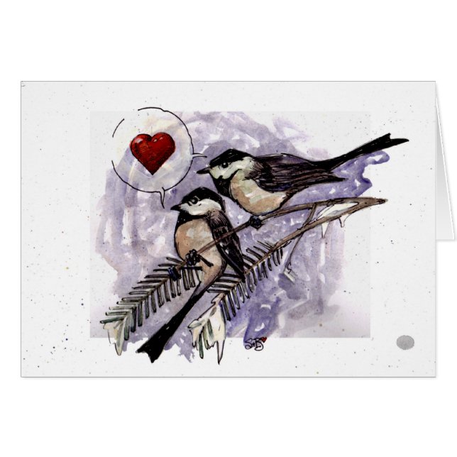 Chickadees Hälsningskort (Framsidan Horizontal)