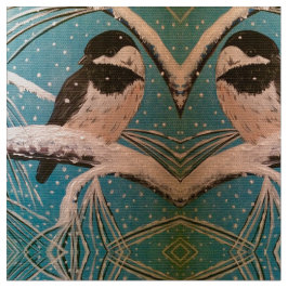 Chickadees i Helgdag Grenar Tyg