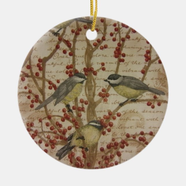 Chickadees Julgransprydnad Keramik (Framsidan)