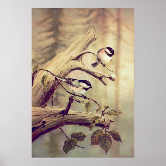 CHICKADEES - Kanvastryck Poster (Framsidan)