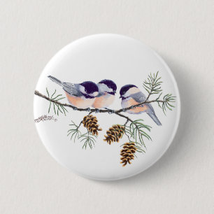 CHICKADEES & PINECONES av SHARON SHARPE Knapp