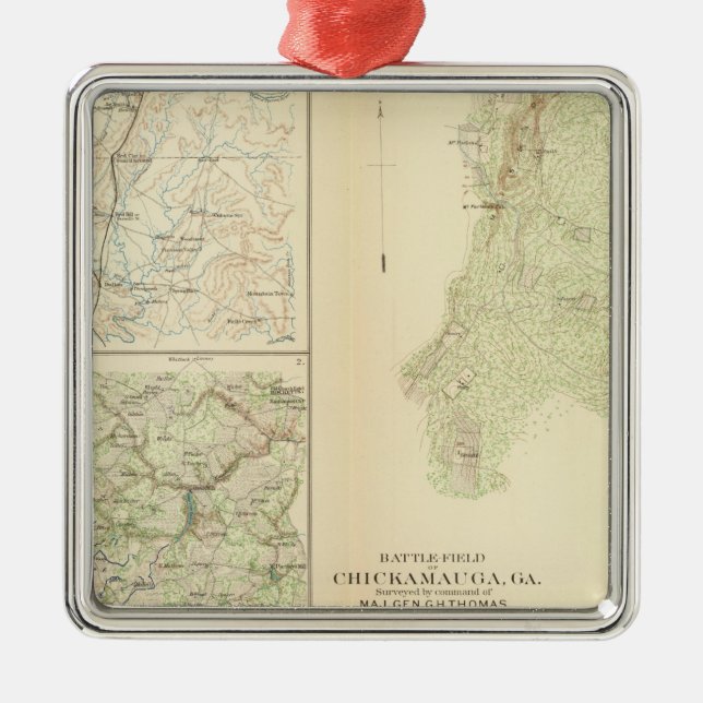 Chickamauga Ga Julgransprydnad Metall (Framsidan)