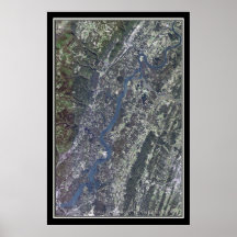 Chickamauga Sjö Tennessee Satellite Poster Karta