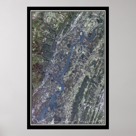 Chickamauga Sjö Tennessee Satellite Poster Karta