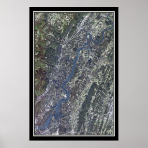 Chickamauga Sjö Tennessee Satellite Poster Karta