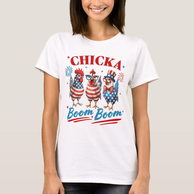 Chickar Boom Boom Boom T Shirt (Framsida)