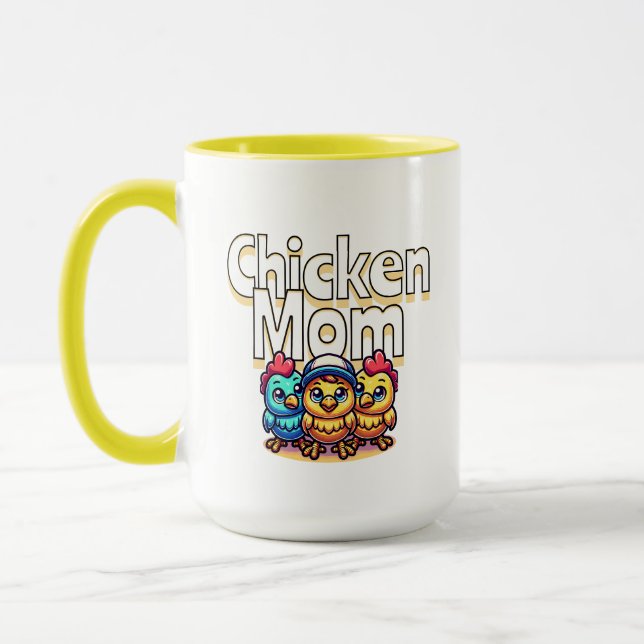 Chickar för funna Tecknader | Chicken Mamma Mugg (Vänster)