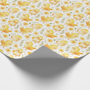 Chickar för Gult och blommor Presentpapper