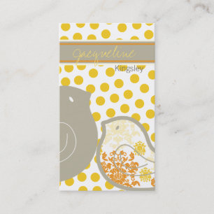 Chickar för sötad Gult, Polka dots Visitkort