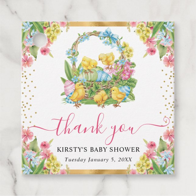 Chickar för vattenfärg Påsk och  för äggläggningsd Gåvor Etiketter (Framsida)