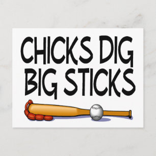 Chickar Gräver Big Sticks Baseball Vykort