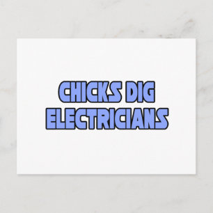 Chickar Gräver elektriker Vykort