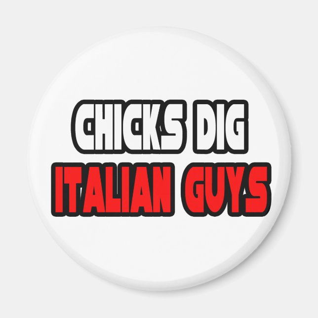 Chickar Gräver italienska killar Magnet (Framsidan)