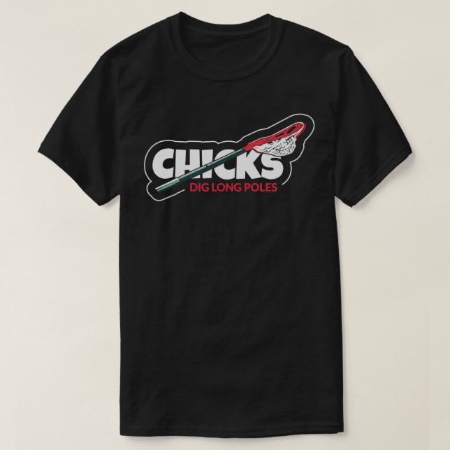 Chickar Gräver Långpoles Lacrosse Sport Female T Shirt (Design framsida)