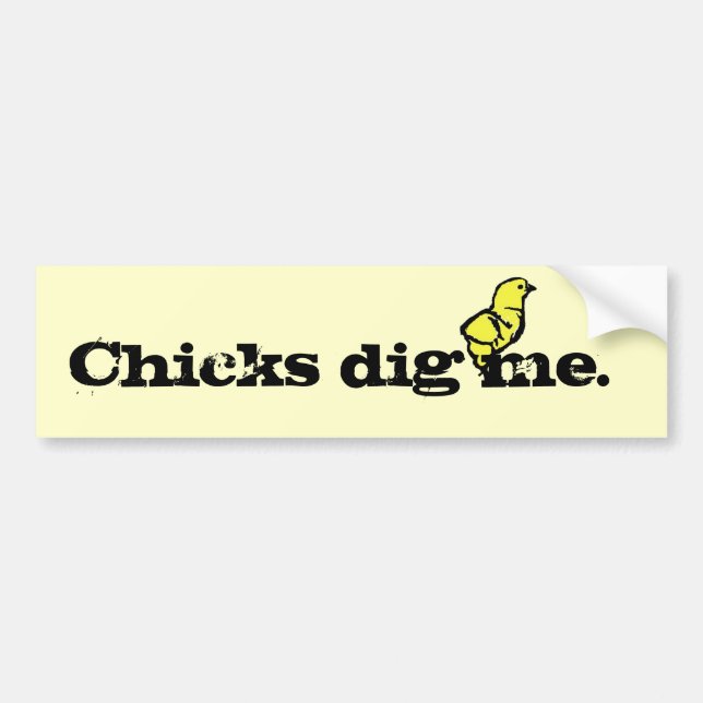 Chickar gräver mig bildekalet bildekal (Framsidan)