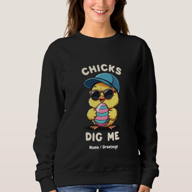 Chickar Gräver mig Glad påsk Day Funny Kids Gift T Shirt (Framsida)