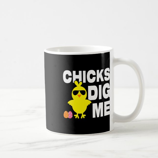 Chickar Gräver mig Manar Boys Funny Påskägg Huntin Kaffemugg (Höger)