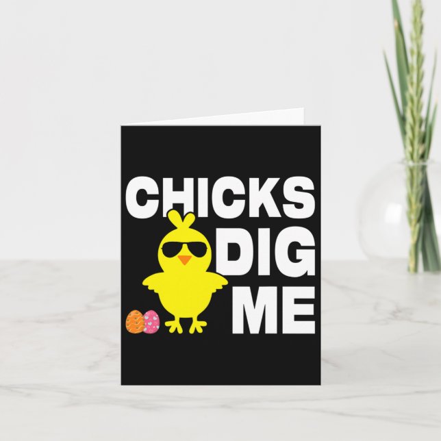 Chickar Gräver mig Manar Boys Funny Påskägg Huntin Kort (Framsida)