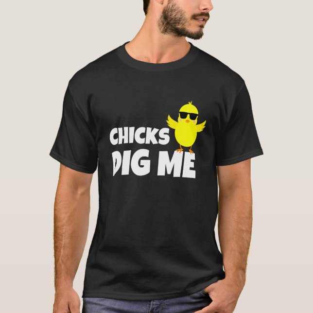 Chickar Gräver mig Manar Boys Funny Påskägg Huntin T Shirt (Framsida)