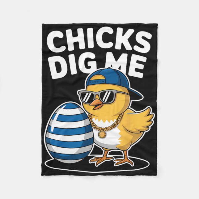 Chickar Gräver mig Påsk Chick Lusnyj Glad påsk Dag Fleecefilt (Framsidan)