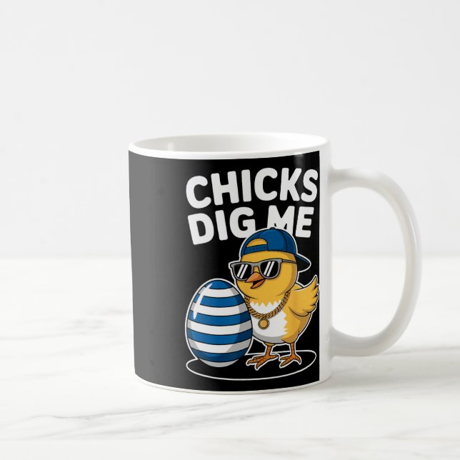 Chickar Gräver mig Påsk Chick Lusnyj Glad påsk Dag Kaffemugg (Höger)