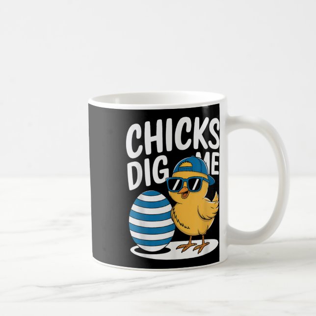 Chickar Gräver mig Påsk Chick Lusnyj Glad påsk Dag Kaffemugg (Höger)