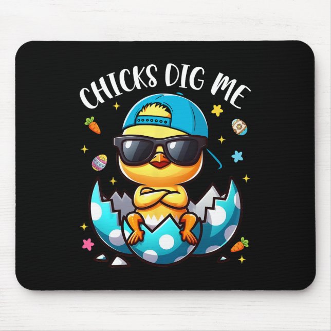 Chickar Gräver mig Påsk Coola Chickar Glad påsk To Musmatta (Framsidan)
