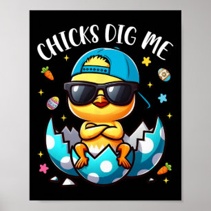 Chickar Gräver mig Påsk Coola Chickar Glad påsk To Poster
