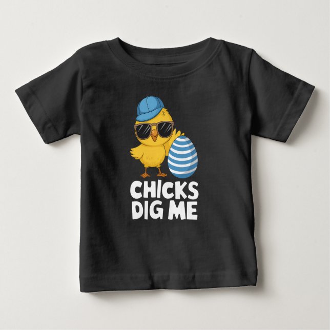 Chickar Gräver mig Påsk Funny Egg Hunt T Shirt (Framsida)