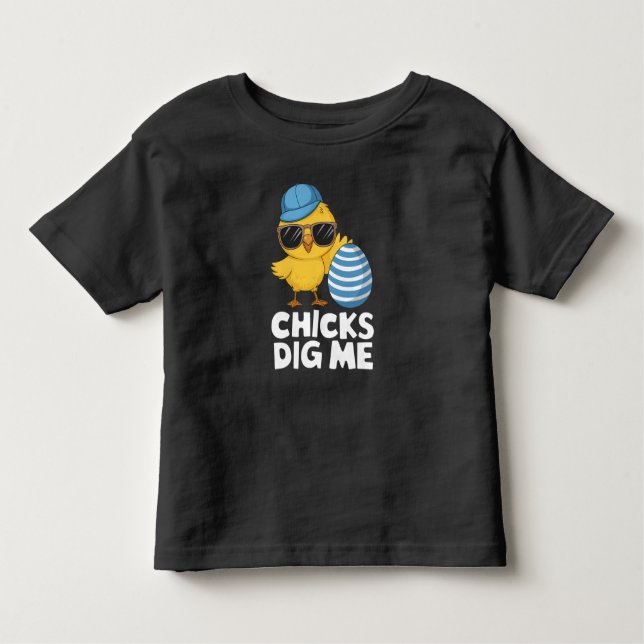 Chickar Gräver mig Påsk Funny Egg Hunt T Shirt (Framsida)