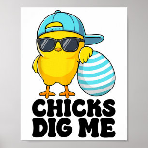Chickar Gräver mig Påsk Småbarn Boys Manar Glad på Poster