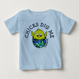 Chickar Gräver mig Påsk Vår Romper Egg Blue-pojkar T-shirt