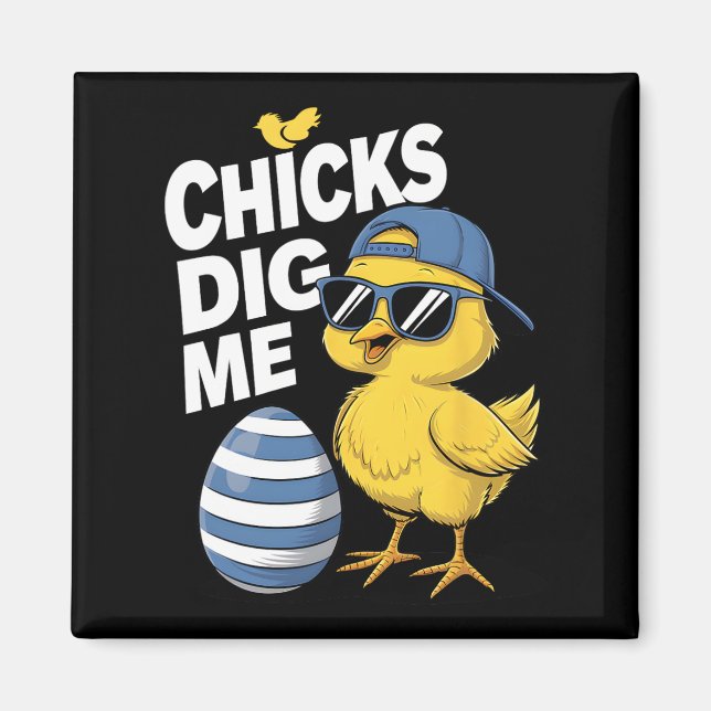 Chickar Gräver mig Småbarn Boy Påsk Boys Påsk Todd Magnet (Framsidan)