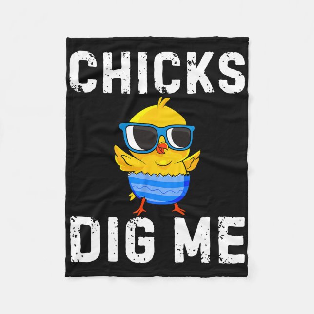 Chickar Gräver mig Småbarn Glad påsk Egg Hunting B Fleecefilt (Framsidan)