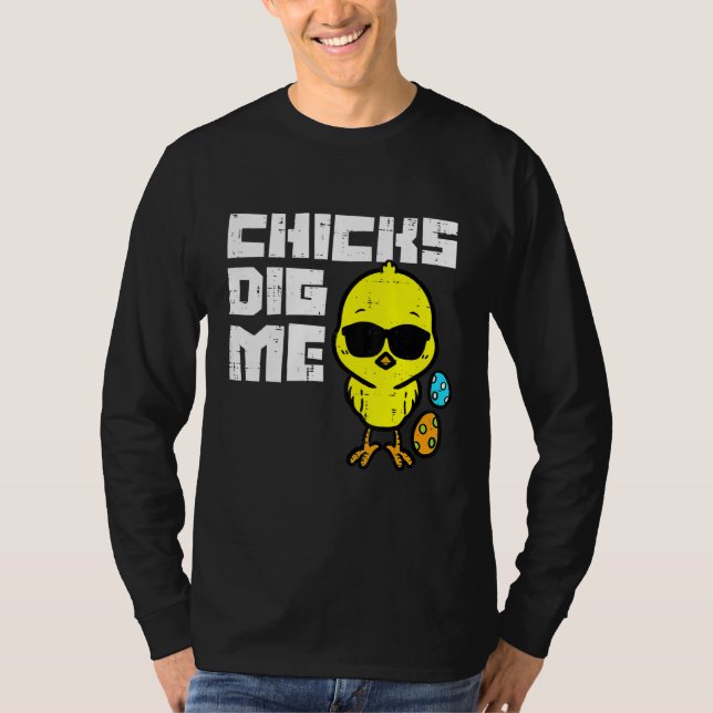 Chickar Gräver mig solglasögon Coola Småbarn Boys  T Shirt (Framsida)