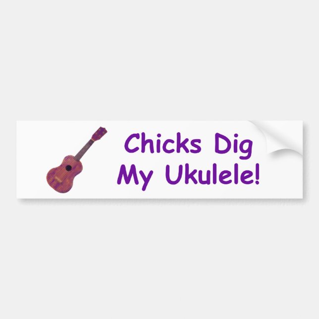 Chickar gräver min Ukulele! Bildekal (Framsidan)