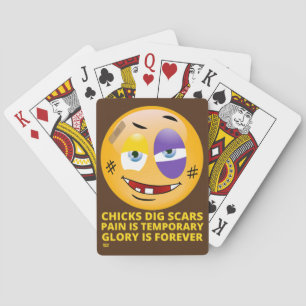 "CHICKAR GRÄVER SCARS" lustiga emoji Casinokort