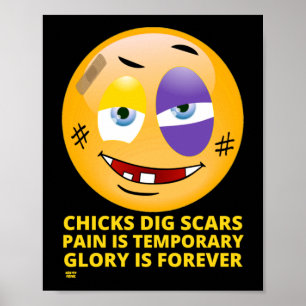 "CHICKAR GRÄVER SCARS" lustiga emoji Poster
