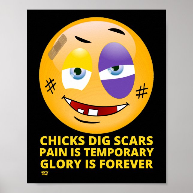 "CHICKAR GRÄVER SCARS" lustiga emoji Poster (Framsidan)