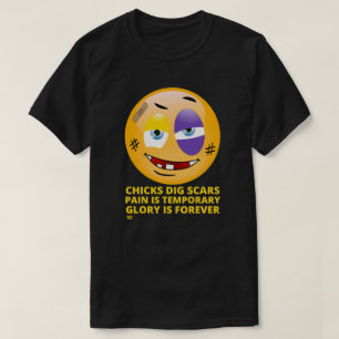 "CHICKAR GRÄVER SCARS" lustiga emoji T Shirt