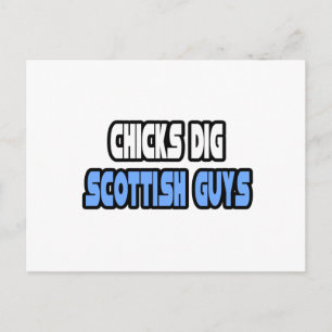 Chickar Gräver skotska killar Vykort