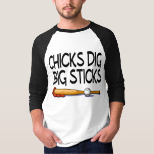 Chickar gräver stora pinnar (baseball) t shirt